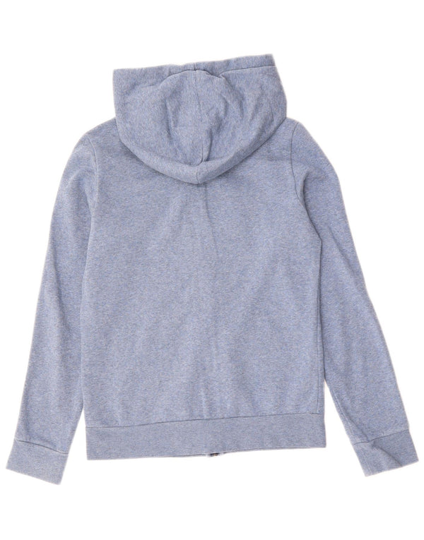 Adidas Damen Zip Hoodie Pullover UK 8/10 Small Blau meliert Baumwolle