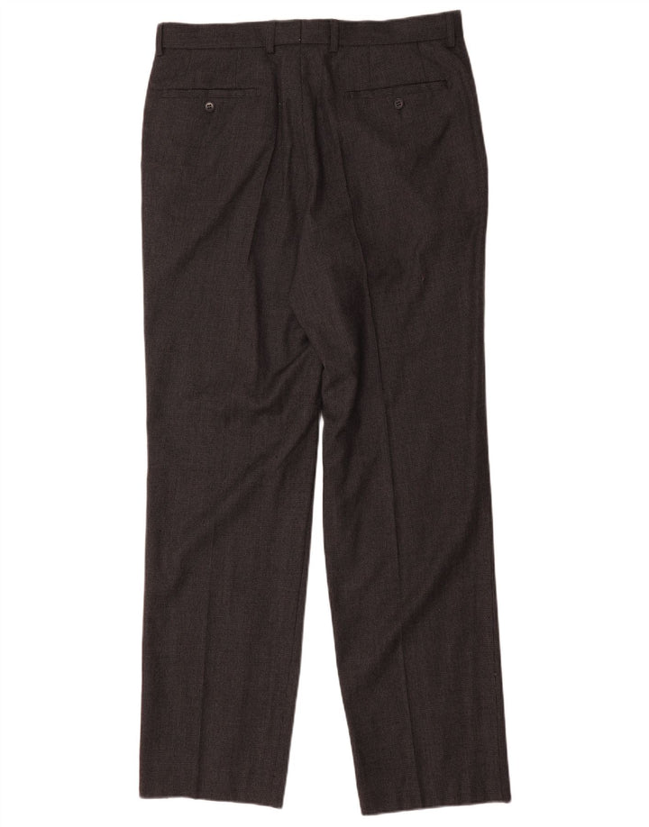 Gerade Herren-Anzughose von Marks & Spencer, W34, L32, graue Wolle
