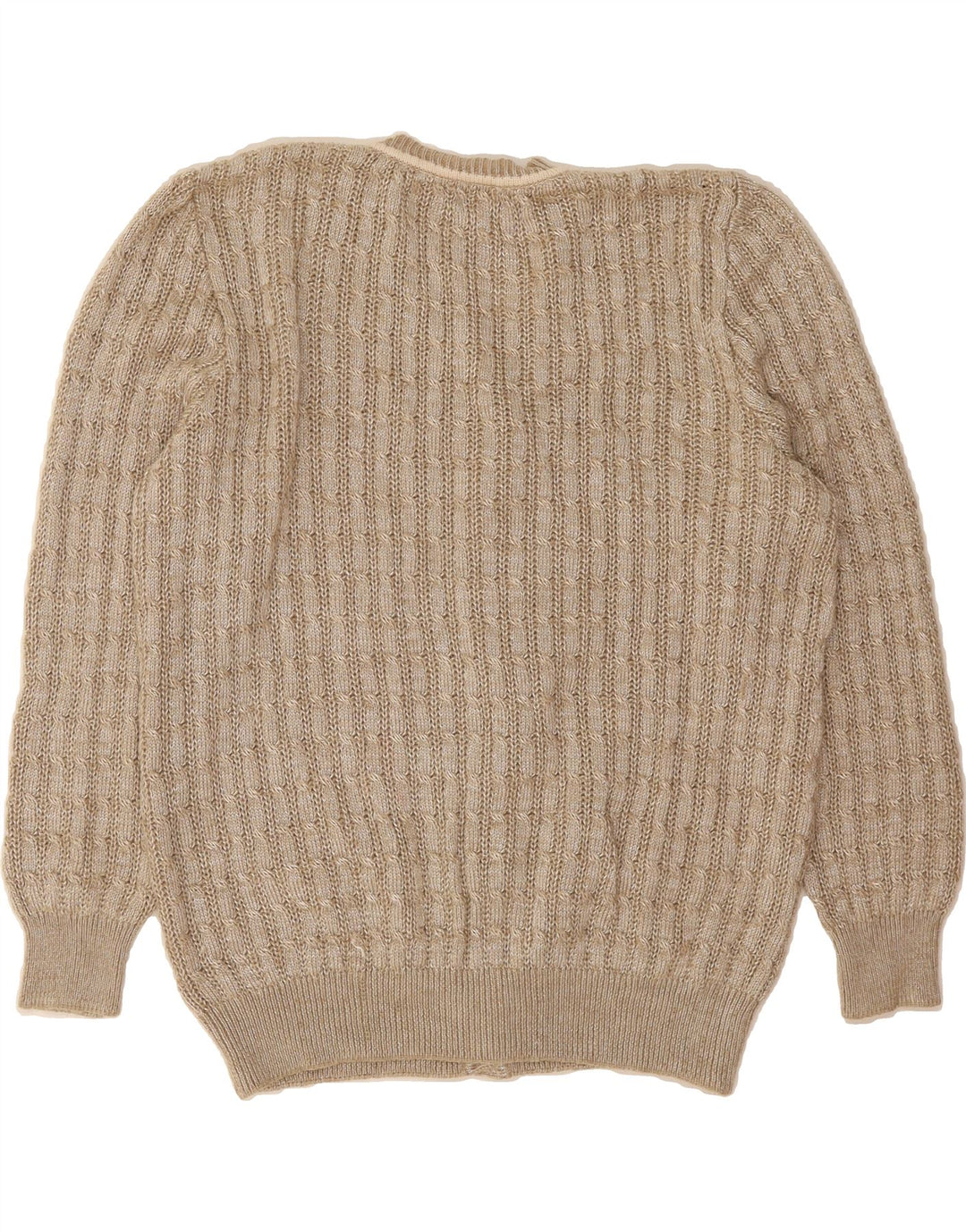 VINTAGE Womens Cardigan Sweater UK 16 Large Beige Wool Vintage Vintage and Second-Hand Vintage from Messina Hembry 