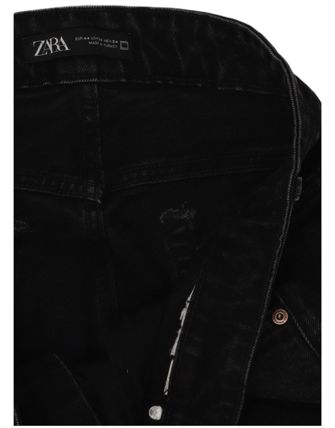 Zara Herren Straight Jeans EU 44 XL W34 L30 Schwarz