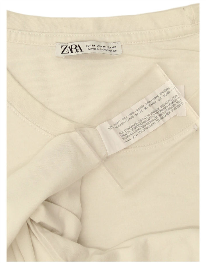 Zara Herren T-Shirt Top Mittelweiße Baumwolle
