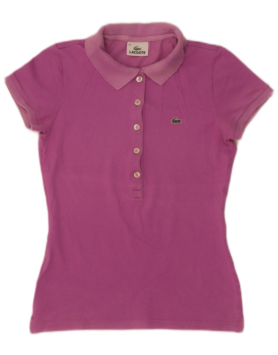 Lacoste Damen-Poloshirt, Größe 36, klein, rosa Baumwolle