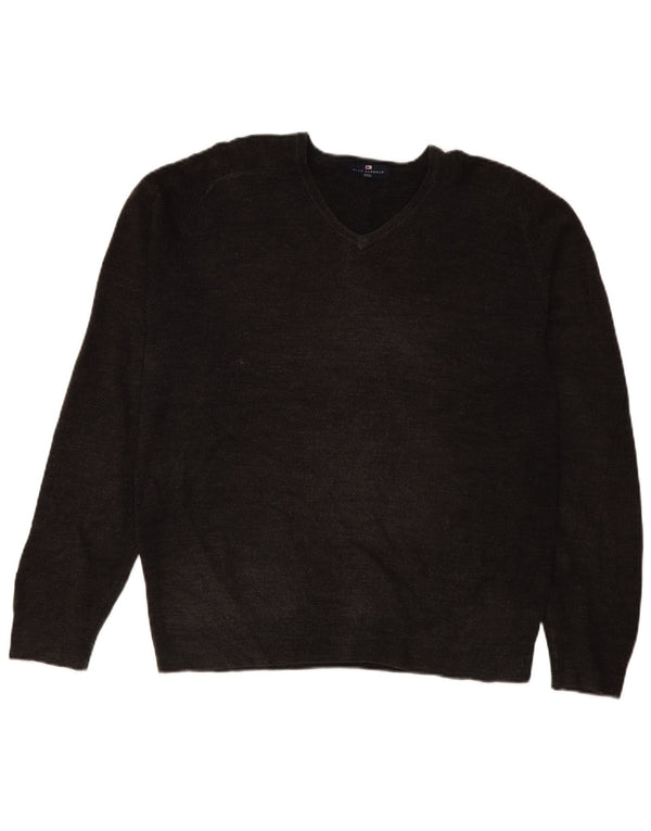 Marks & Spencer Herren-Pullover mit V-Ausschnitt, groß, Acryl, Grau