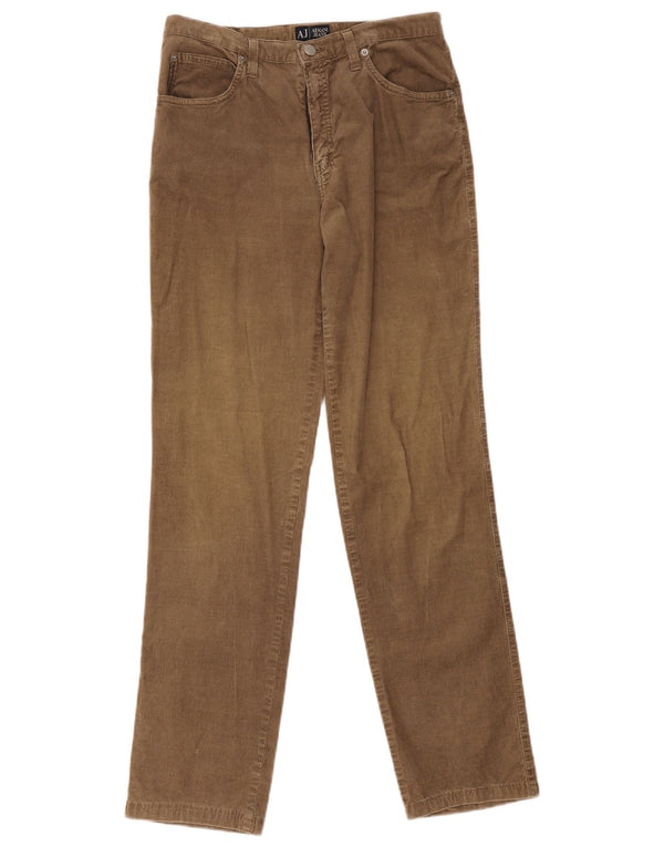 Armani Damen Gerade Cordhose W32 L30 Beige Baumwolle