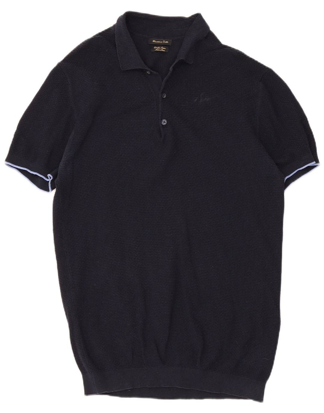 Massimo Dutti Herren-Poloshirt, große marineblaue Baumwolle