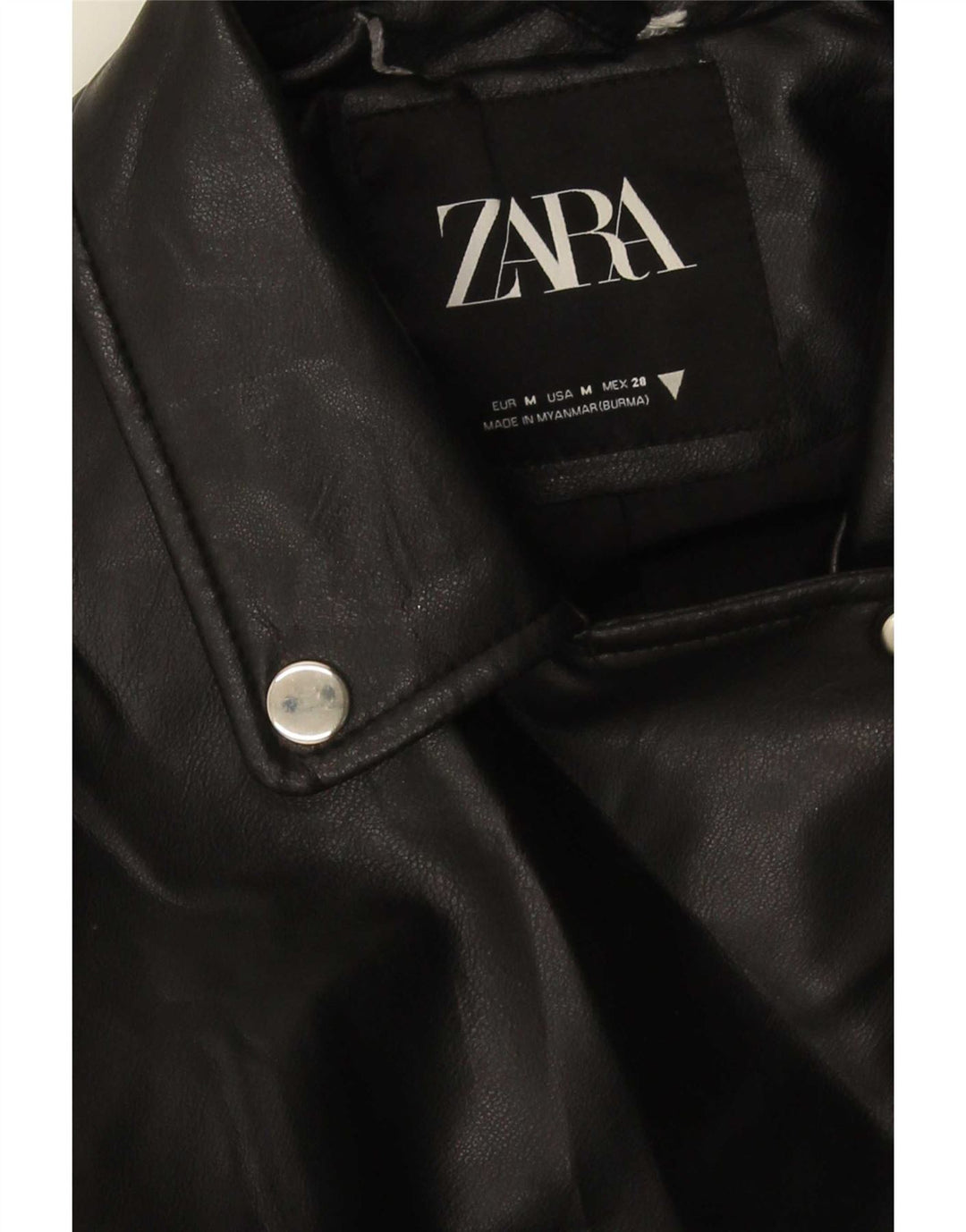 Zara Damen Bikerjacke UK 12 Medium Schwarz