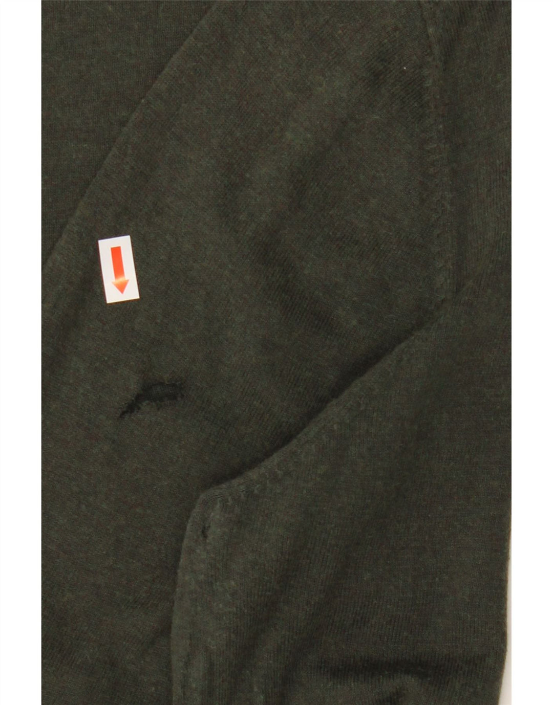 MASSIMO DUTTI Herren-Pullover mit Rundhalsausschnitt, groß, Khaki, Baumwolle