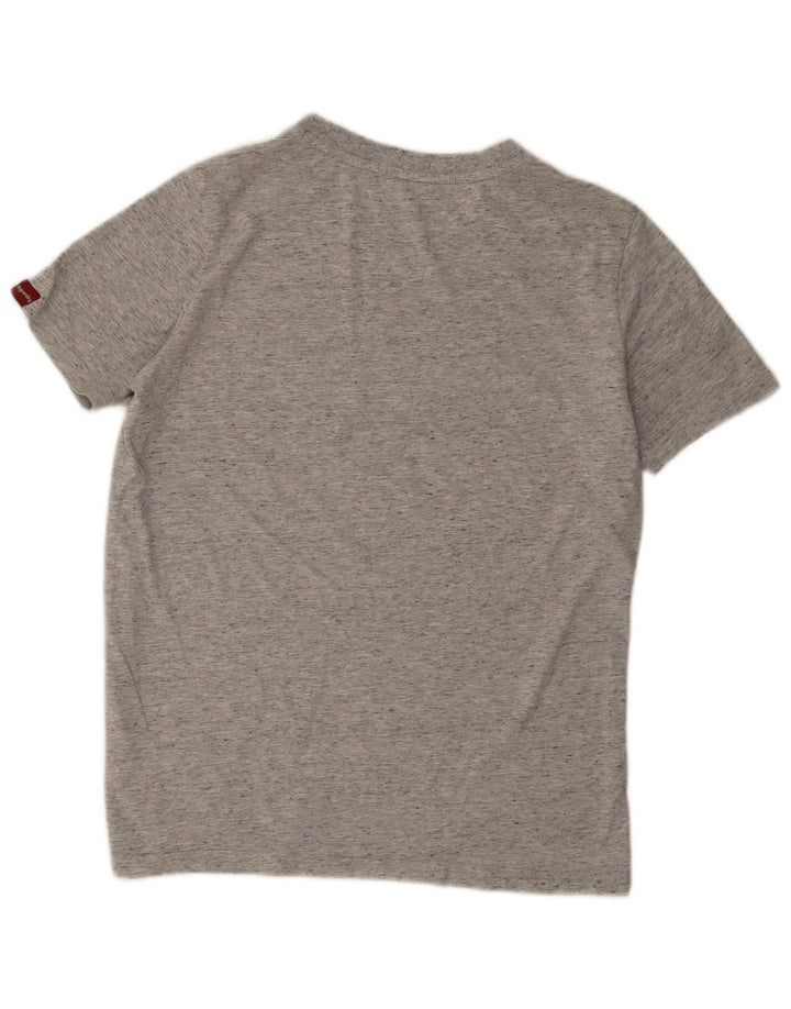Superdry Damen Übergroßes Grafik-T-Shirt-Oberteil UK 10 Small Grau meliert