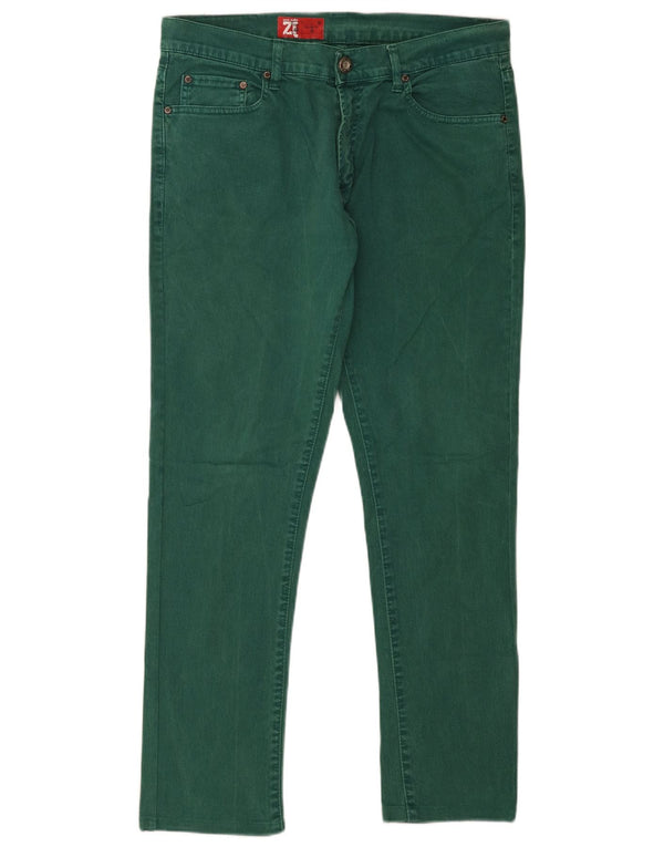 Zara Herren Slim Jeans EU 46 XL W36 L30 Grüne Baumwolle