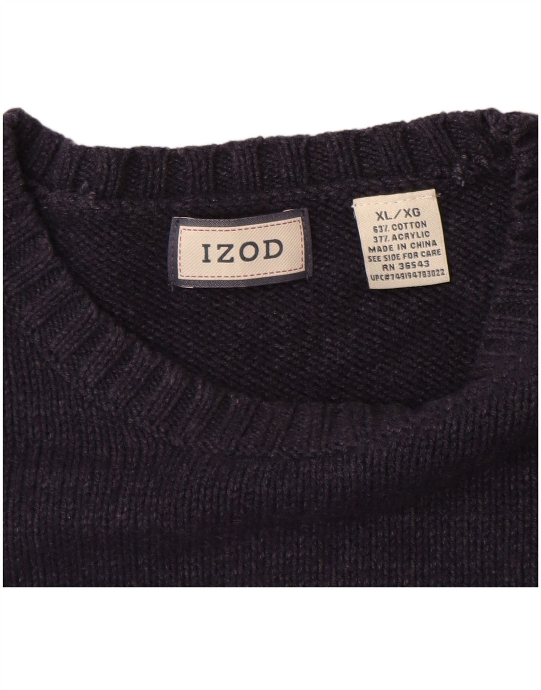 Izod Herren-Pullover mit Rundhalsausschnitt, XL, Marineblau, Baumwolle
