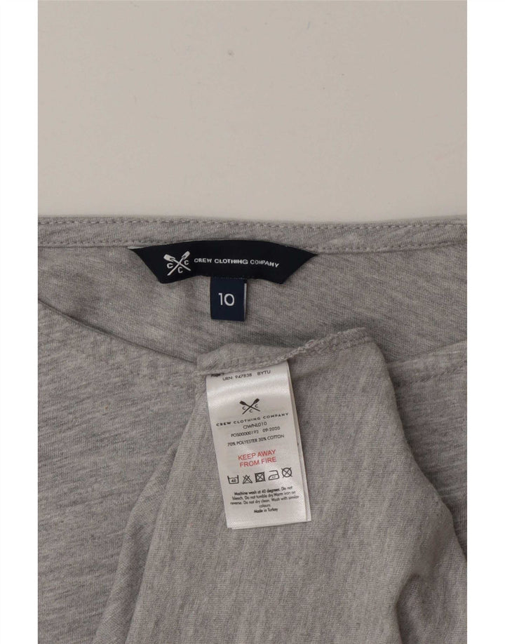 Crew Clothing Damen-Top, 3/4-Ärmel, UK-Größe 10, Größe S, Grau, Polyester