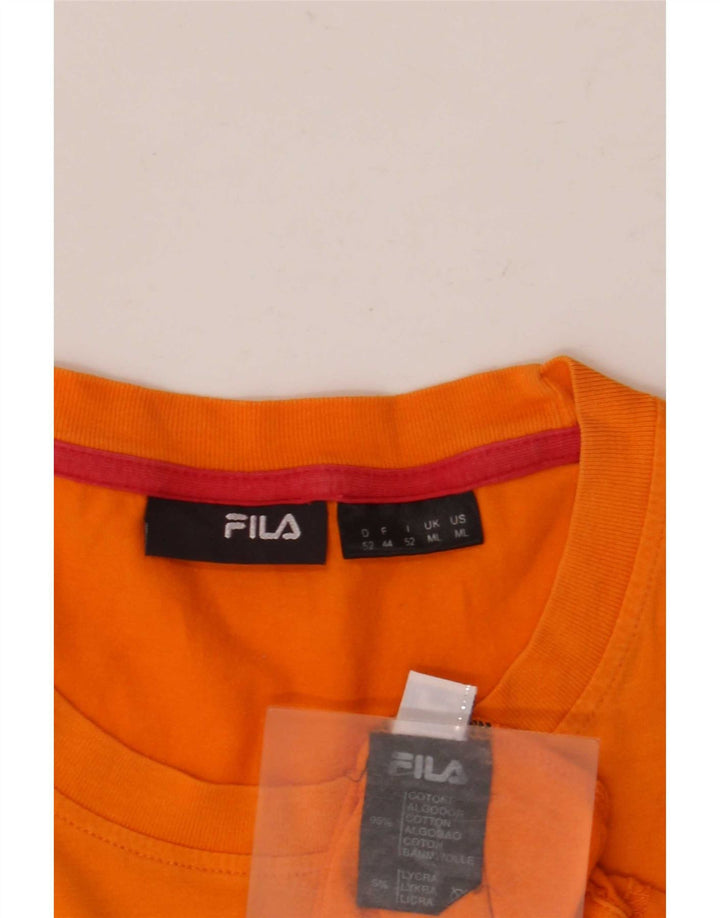 Fila Herren Grafik-T-Shirt-Oberteil aus mitteloranger Baumwolle