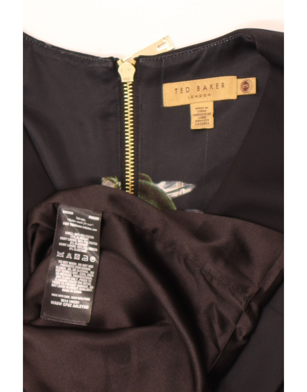 Ärmelloses, figurbetontes Damenkleid von Ted Baker, Größe 3, Mittel, Schwarz, Polyester