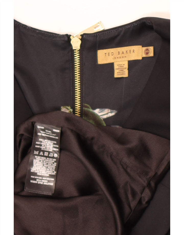Ärmelloses, figurbetontes Damenkleid von Ted Baker, Größe 3, Mittel, Schwarz, Polyester