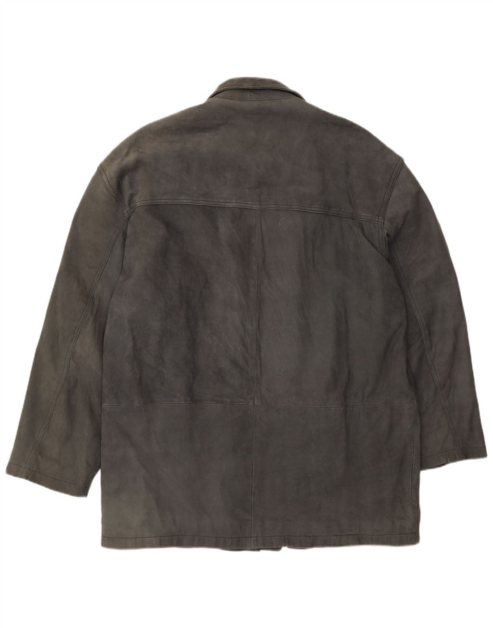 L.Lambertazzi Herren Lederjacke UK 40 Großes graues Leder