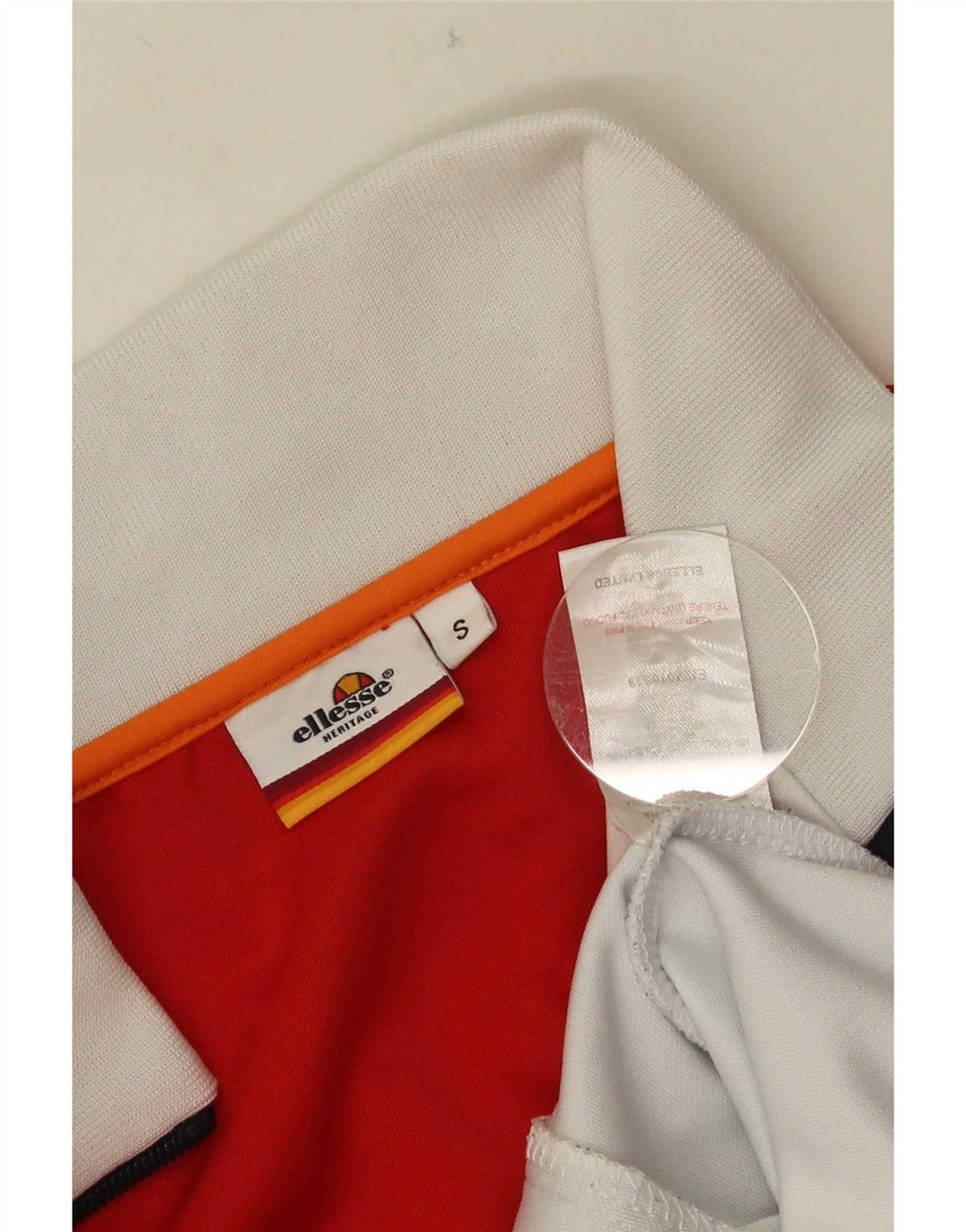 Ellesse Herren-Trainingsanzug-Oberteil, Jacke, klein, weißes Farbblock-Polyester