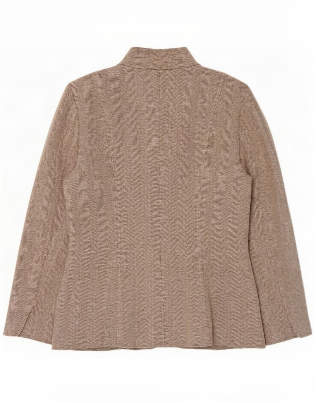 Calvin Klein Damen 5-Knopf-Blazerjacke US 14 XL Beige Herringbone Rayon