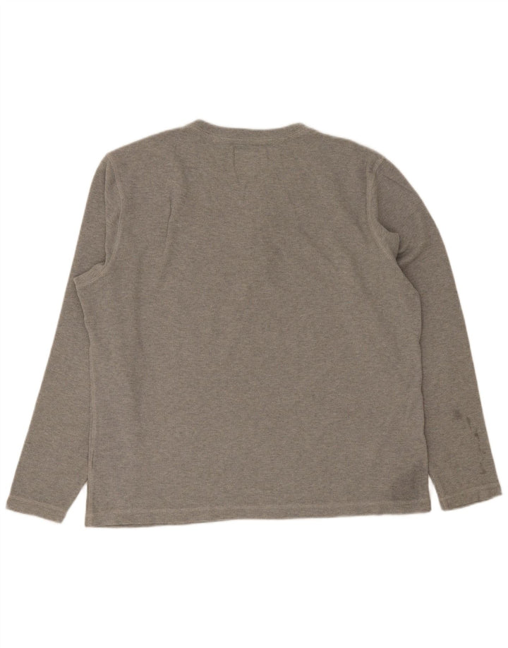 Superdry Herren Top Langarm 2XL Grau Baumwolle