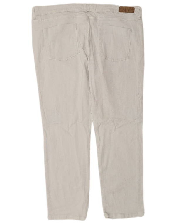 Marks & Spencer Damen High Waist Slim Jeans UK 18 XL W38 L28 Weiße Baumwolle