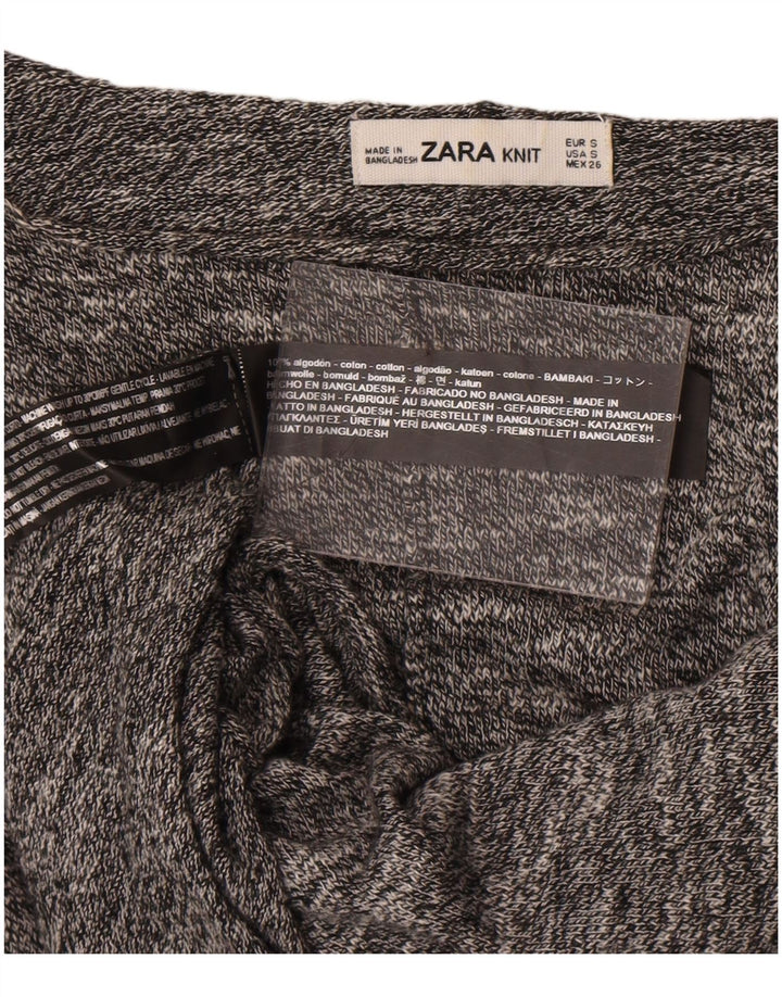 Übergroßer Damen-Pullover mit U-Boot-Ausschnitt von Zara, Gr. 10, Größe S, Grau meliert