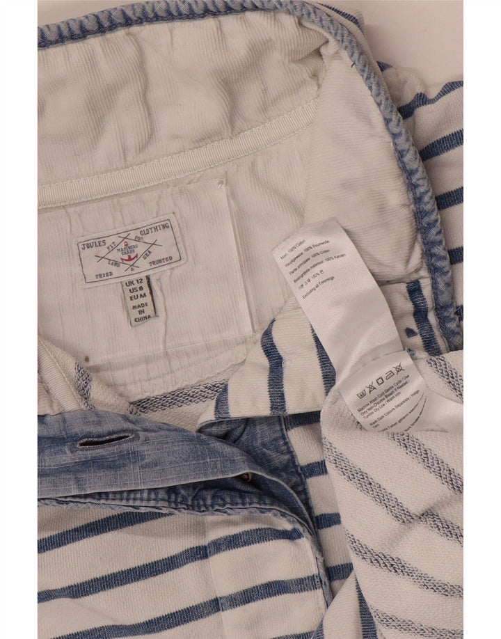 Joules Damen-Sweatshirt mit Knopfkragen, UK 12, Mittelblau gestreift