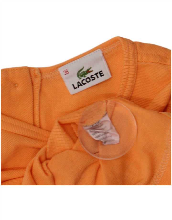 Lacoste Damen Crop Vest Top Größe 36 Small Orange Baumwolle