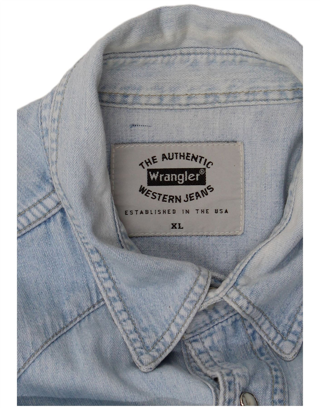 Wrangler Herren Jeanshemd XL, blaue Baumwolle