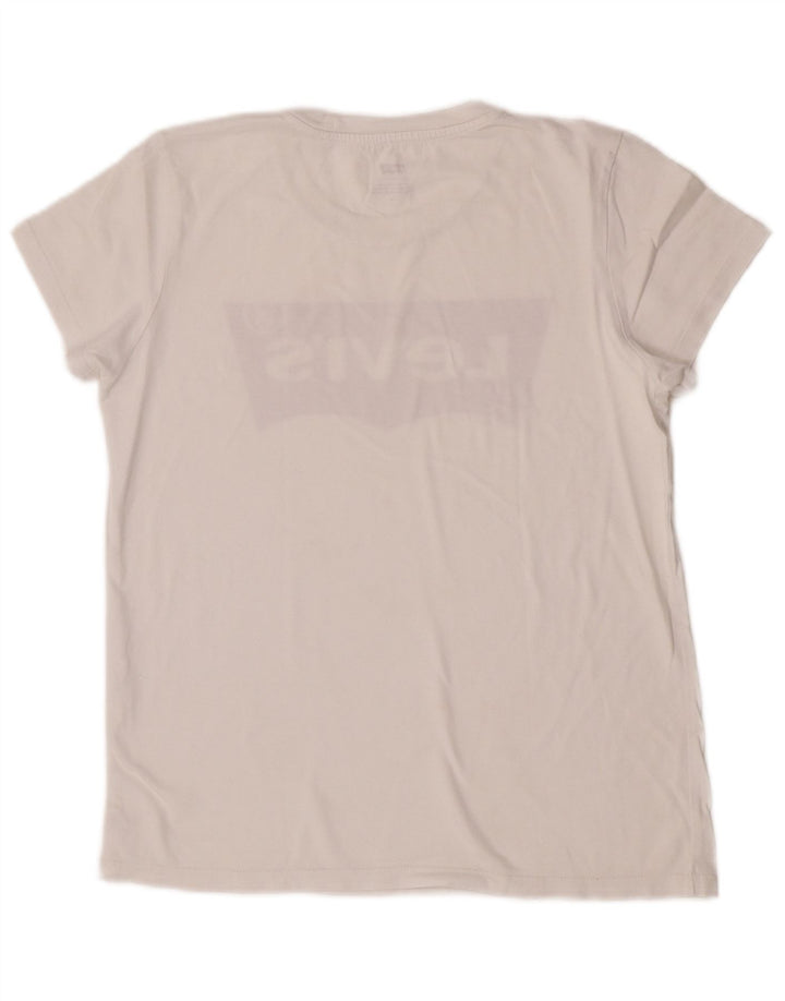 Levi's Damen Grafik-T-Shirt-Oberteil UK 12 Mittelweiß