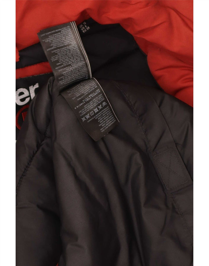 Superdry Damen-Parka mit Kapuze, übergroß, UK 10, Größe S, Rot, Farbblock