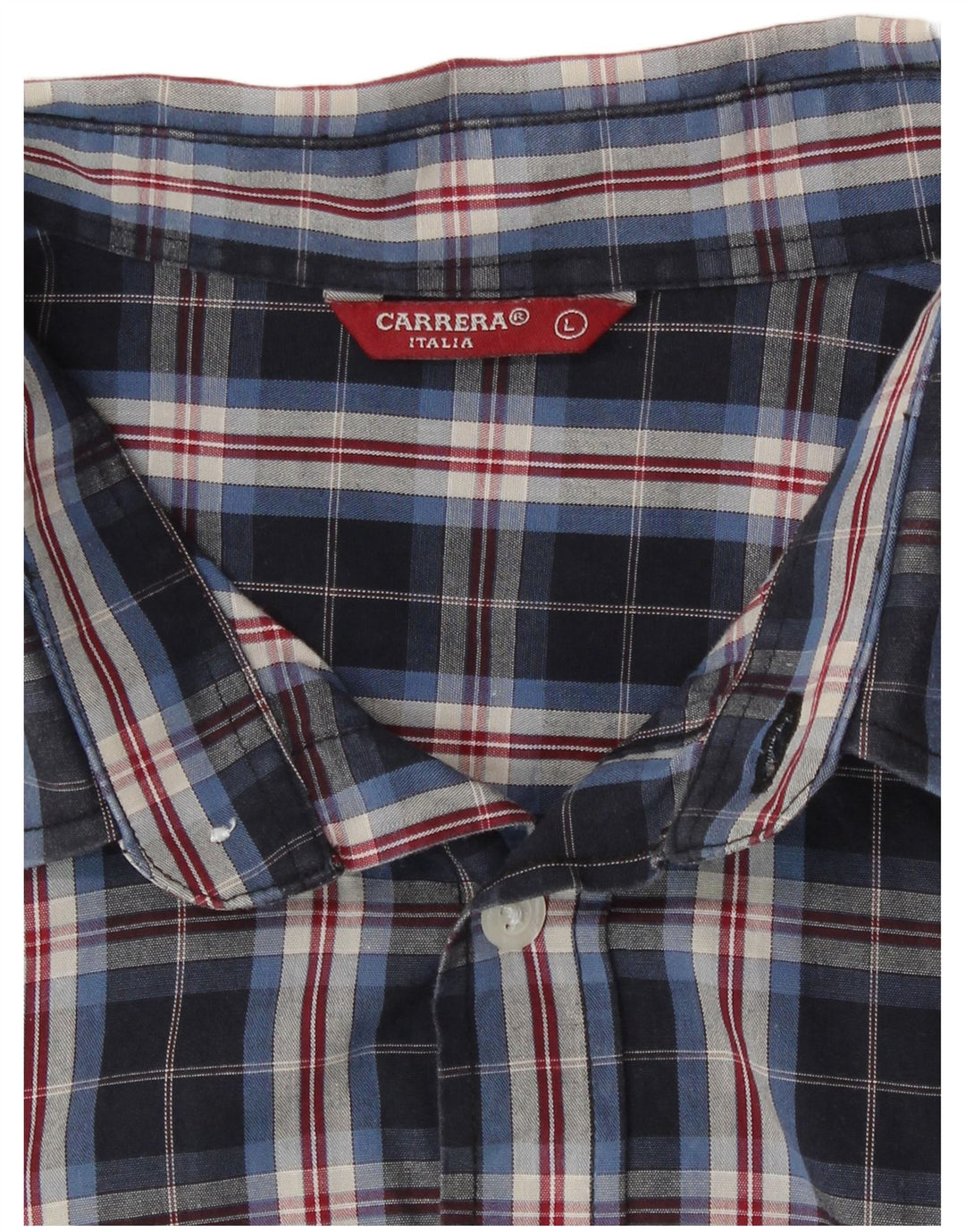 Carrera Herrenhemd, groß, marineblau, kariert, Baumwolle