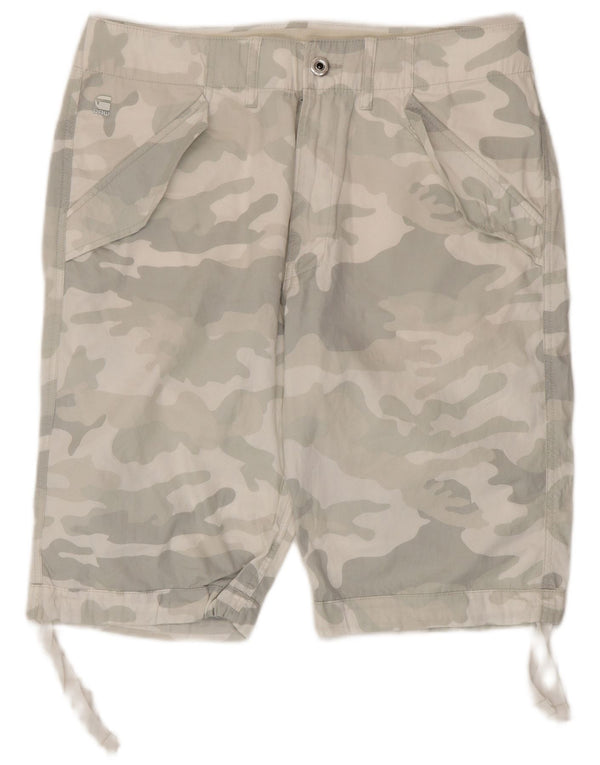 G-Star Herren Cargoshorts W33 Mittelgraue Camouflage-Baumwolle