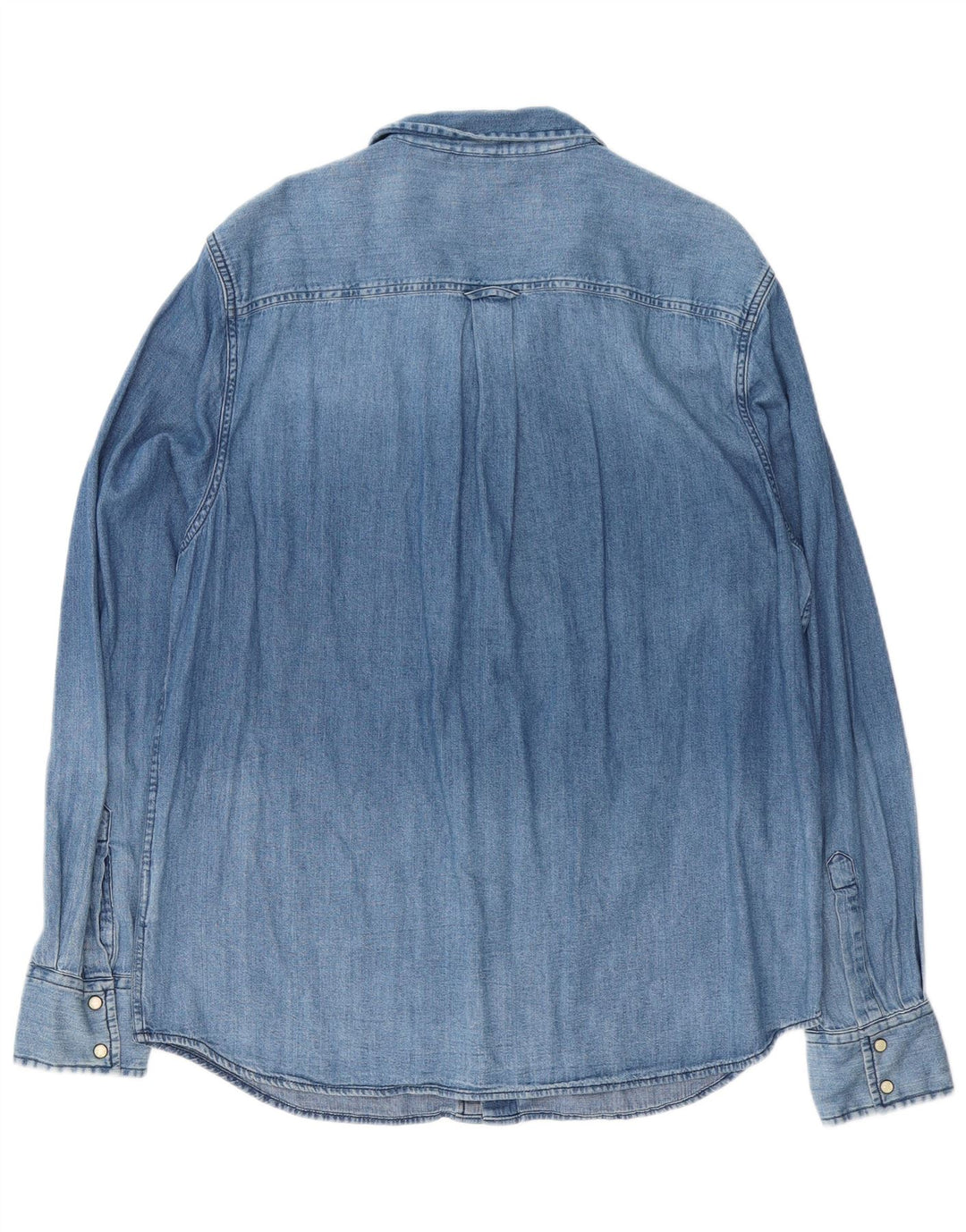 SUPERDRY Herren Jeanshemd 2XL Blaue Baumwolle