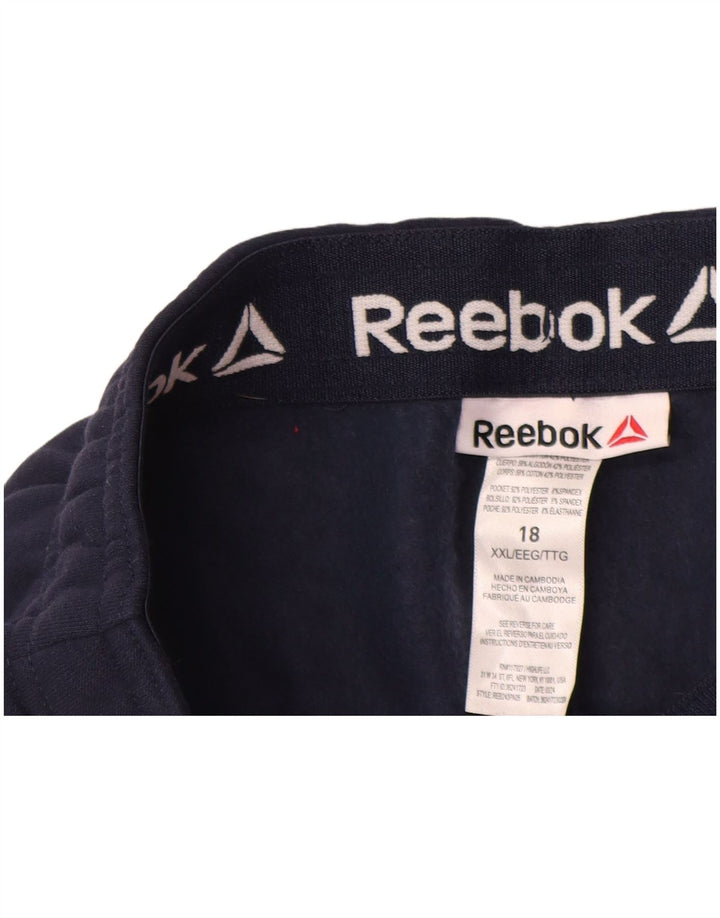 REEBOK Jungen-Trainingshose mit Grafik, 15–16 Jahre, 2XL, Marineblau, Baumwolle
