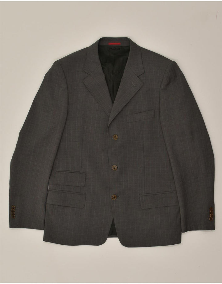 GUESS Mens 3 Button Blazer Jacket IT 48 Medium Grey Check Polyester | Vintage Guess | Thrift | Second-Hand Guess | Used Clothing | Messina Hembry 