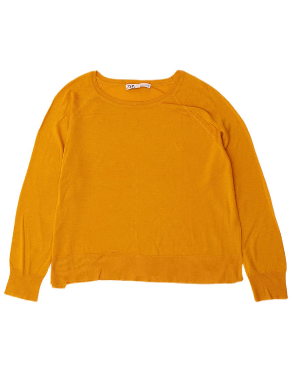 Zara Damen-Pullover mit U-Boot-Ausschnitt, Gr. 16, Gelb