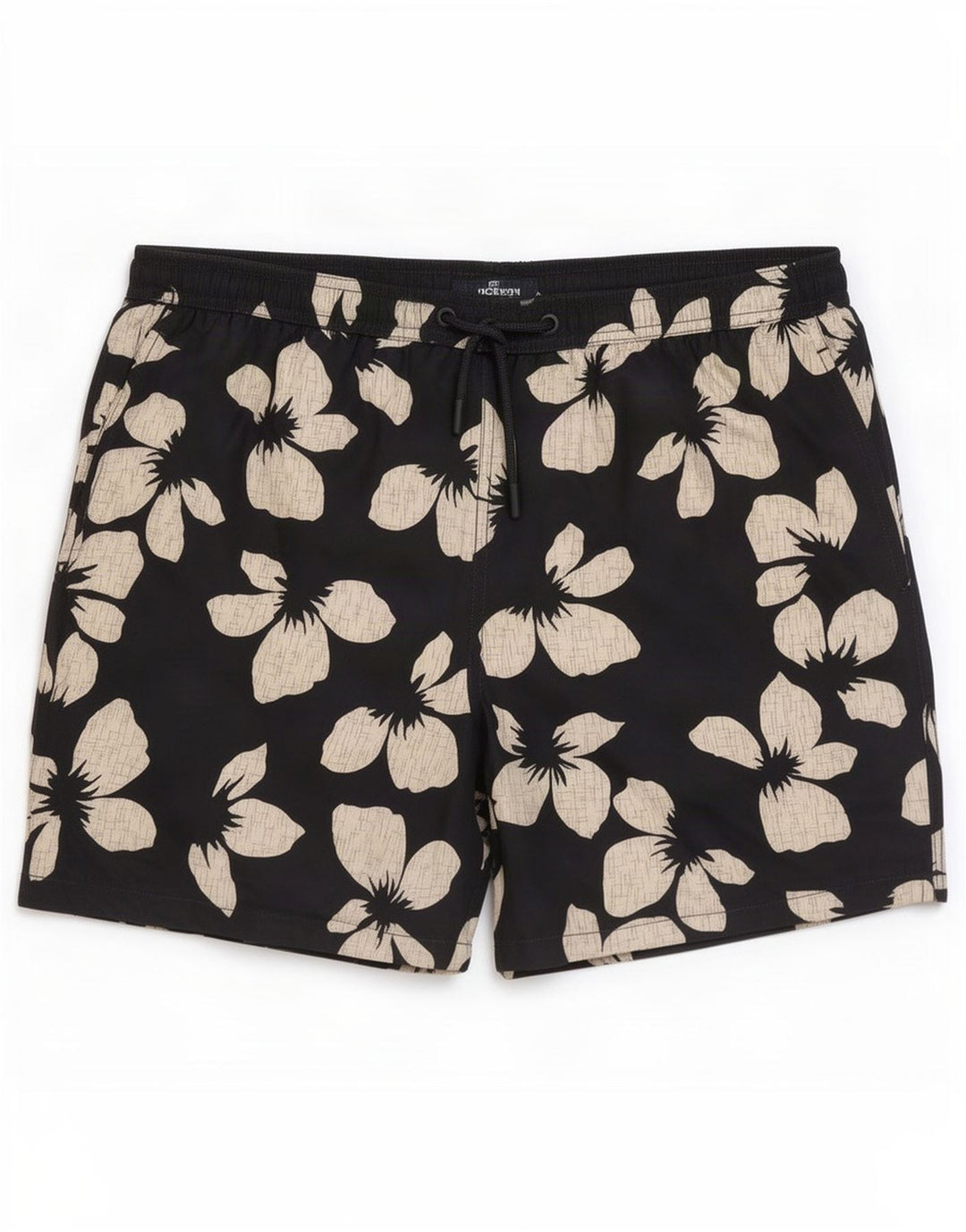 Marks & Spencer Herren-Badeshorts, Mittelschwarz, geblümt, Polyester