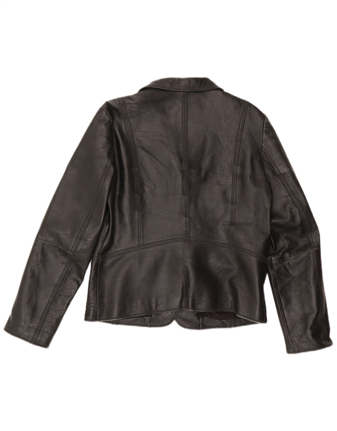 J.J.Scott Damen 3-Knopf-Lederblazer IT 42 Mittelschwarz