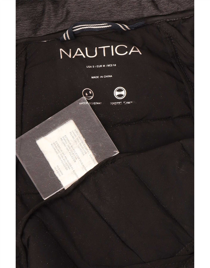 Nautica Wattierter Damenmantel mit Kapuze, UK 10, Größe S, Grau, Polyester