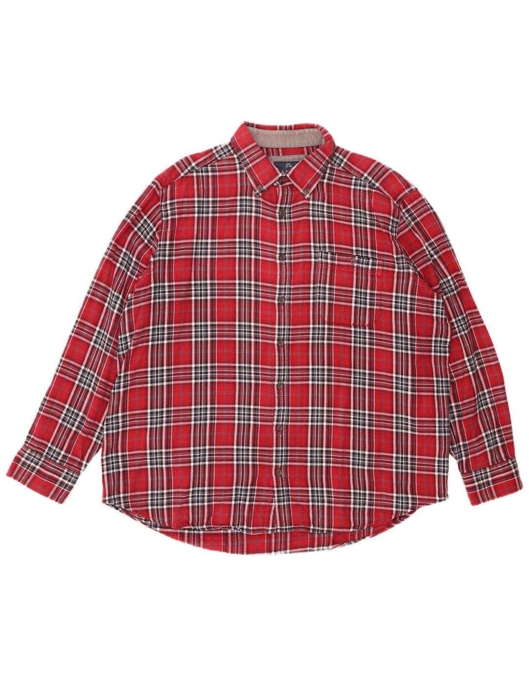 CANDA Herren-Flanellhemd, Größe 45/46, 2XL, rot karierte Baumwolle
