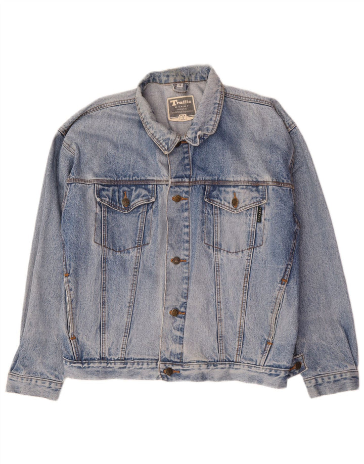 Traffic Herren Jeansjacke UK 42 XL Blaue Baumwolle
