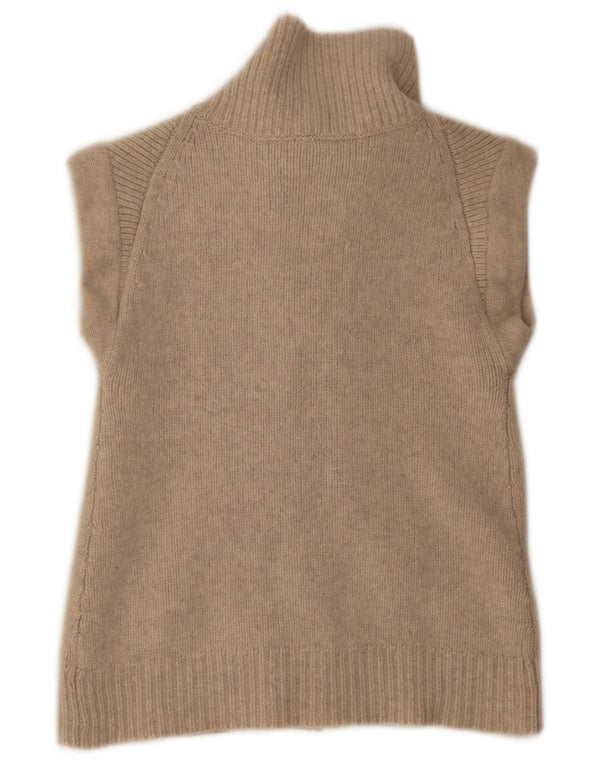 Gap Damen-Strickjacke, ärmellos, offen, Gr. 8, Beige