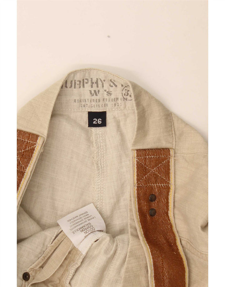 Murphy & Nye Damen Bootcut Freizeithose W26 L31 Beige Baumwolle