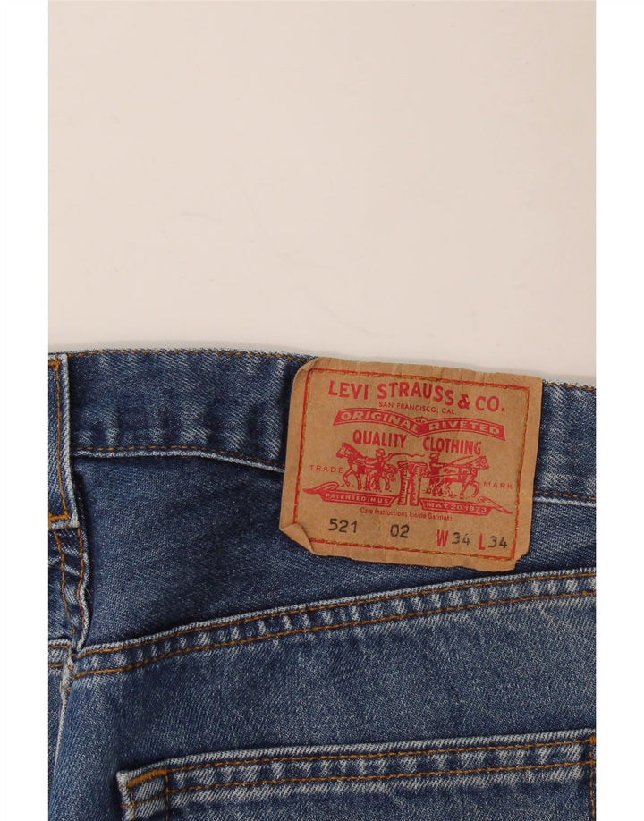 Levi's Herren 521 Tapered Jeans W34 L28 Blaue Baumwolle