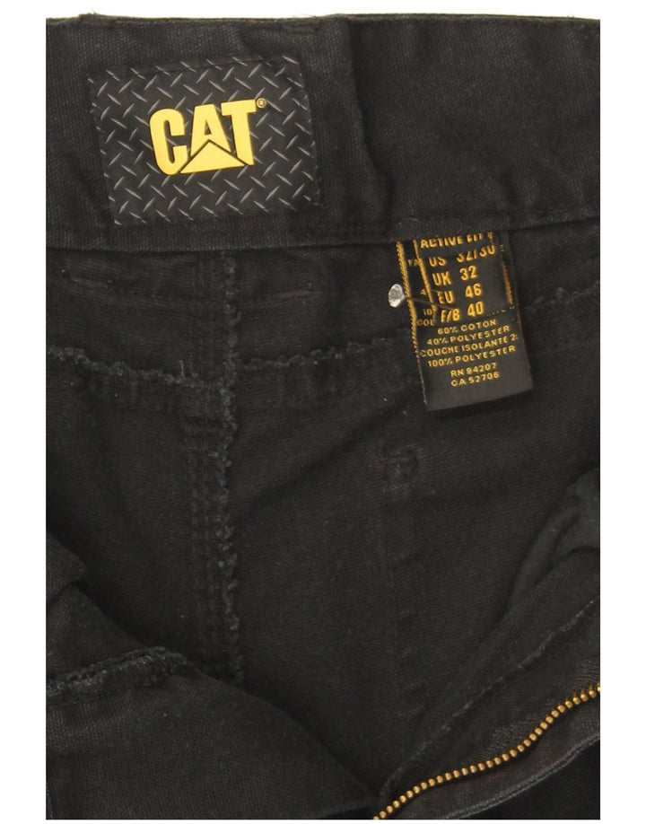 CAT Gerade Cargohose für Herren, W32, L29, schwarze Baumwolle