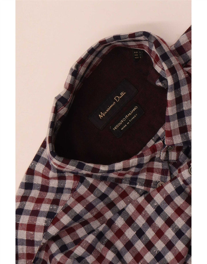 Massimo Dutti Herren-Flanellhemd, groß, mehrfarbig, Gingham