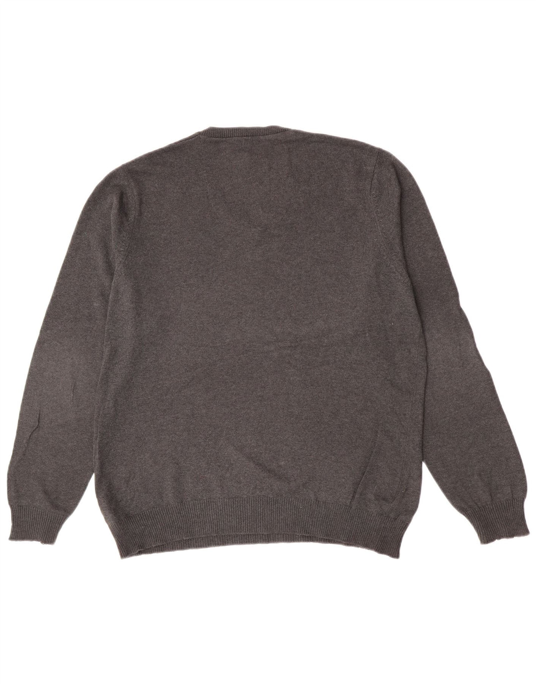 Marks & Spencer Herren-Pullover mit normaler Passform und V-Ausschnitt in Mittelgrau meliert