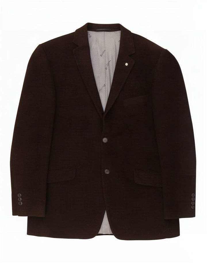 Ben Sherman Herren-Blazer mit 2 Knöpfen, UK 42, XL, braune Baumwolle