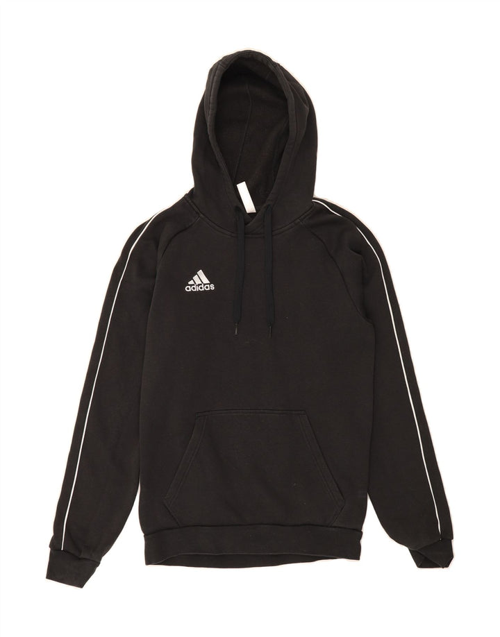 ADIDAS Mens Hoodie Jumper Small Black Cotton Vintage Adidas and Second-Hand Adidas from Messina Hembry 