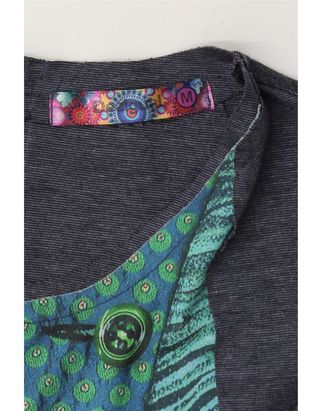 Desigual Damen Etuikleid UK 14 Mittelblau Geometrisch