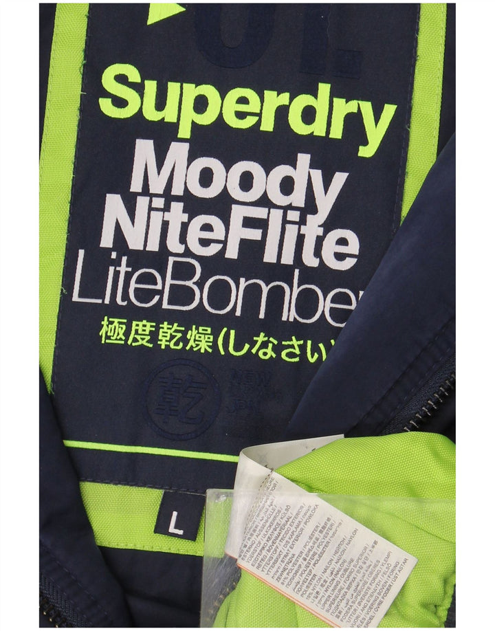 Superdry Herren Bomberjacke UK 40 Large Marineblau Polyester